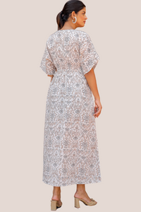 Whispers of Nature Block Print Cotton Dress